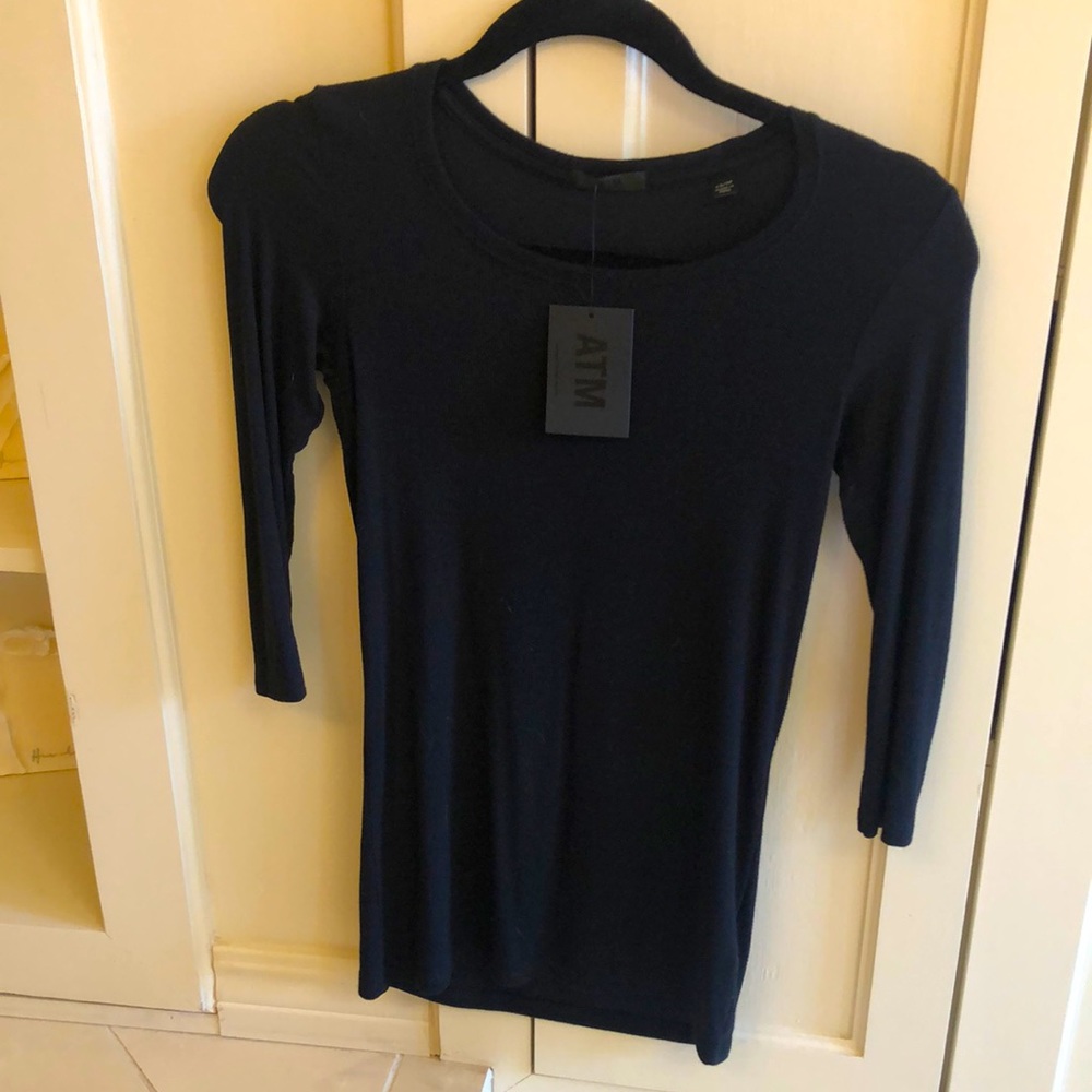 NWT Black 3/4 length sleeve knit top.